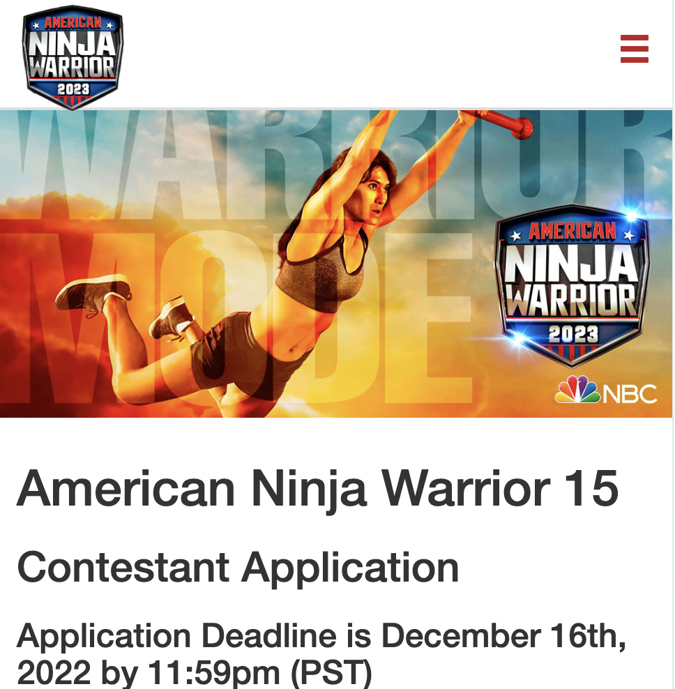 Casting Applications are now open for Season 15 of American Ninja